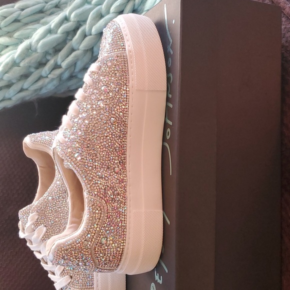 Betsy Johnson Iridescent rhinestone tennis shoes. New 6.5 - Picture 5 of 9